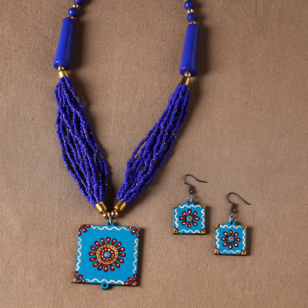 tikuli art handpainted necklace set