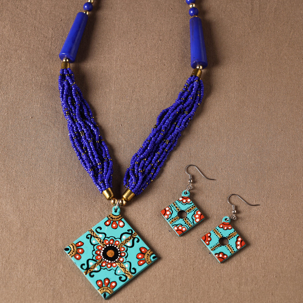 tikuli art handpainted necklace set