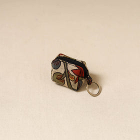 Srikalahasti Handpainted Kalamkari Keychain Pouch by Dwarka Plus 68