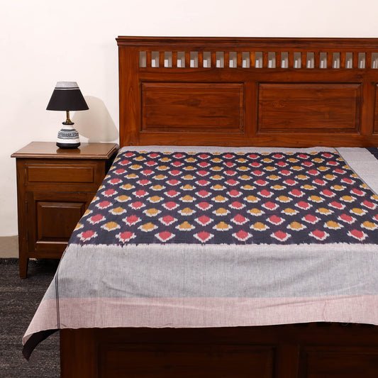 Blue - Cotton Pochampally Ikat Bedsheet 39