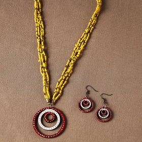  Tikuli Art Handpainted Wooden Necklace Set 