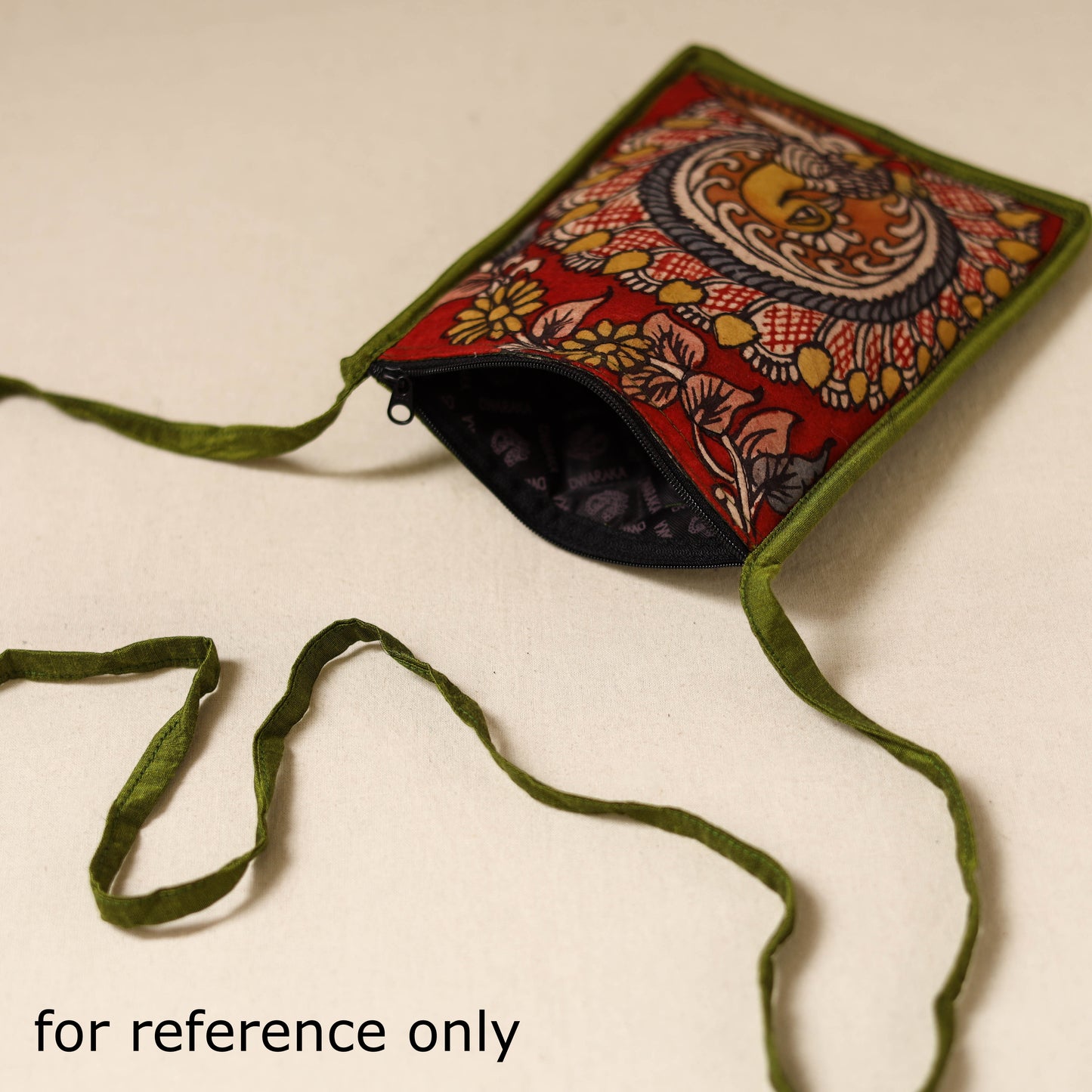Srikalahasti Handpainted Kalamkari Sling Bag by Dwarka Plus 40
