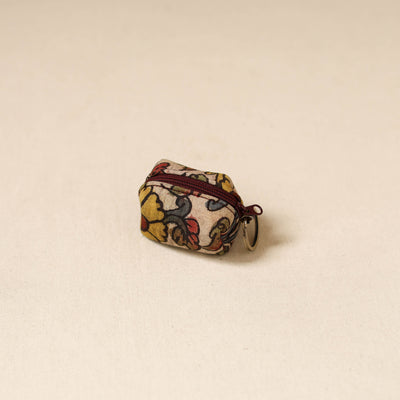 Srikalahasti Handpainted Kalamkari Keychain Pouch by Dwarka Plus 70