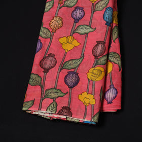 Pink - Handpainted Srikalahasti Silk Cotton Pen Kalamkari Fabric 22