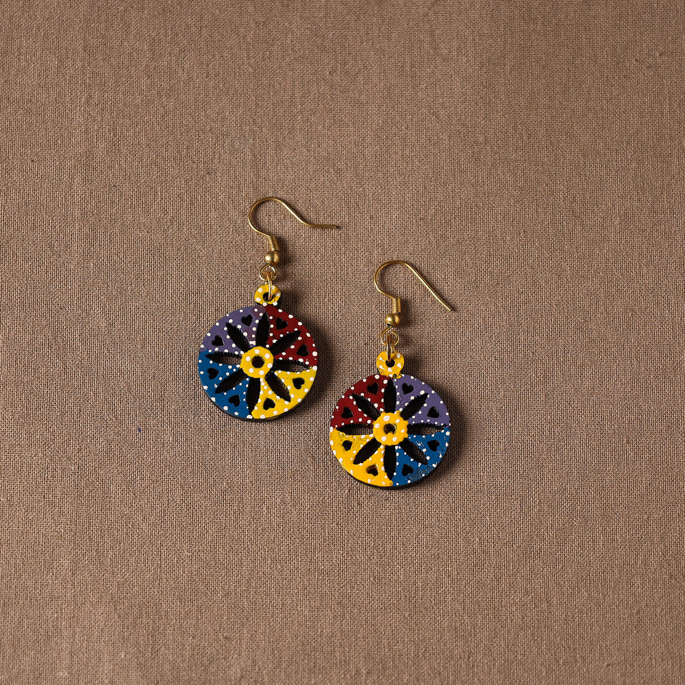 Tikuli Art Handpainted Wooden Earrings