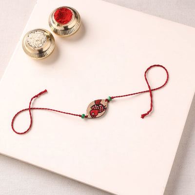 Pattachitra Handpainted Wooden Rakhi 32