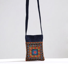 Multicolor Kutch Pakko Hand Embroidery Mashru Silk Sling Bag
