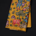 Yellow - Handpainted Srikalahasti Silk Cotton Pen Kalamkari Fabric 24