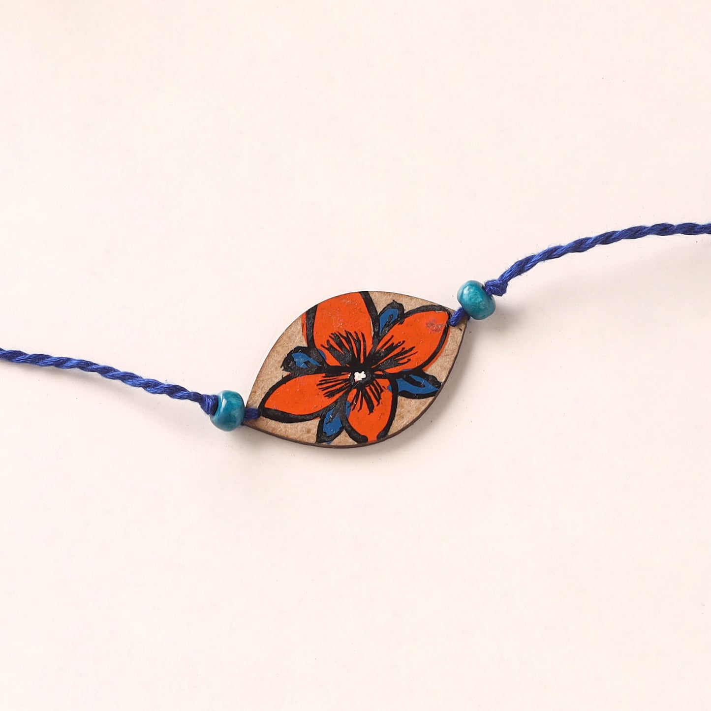 Pattachitra Handpainted Wooden Rakhi 35