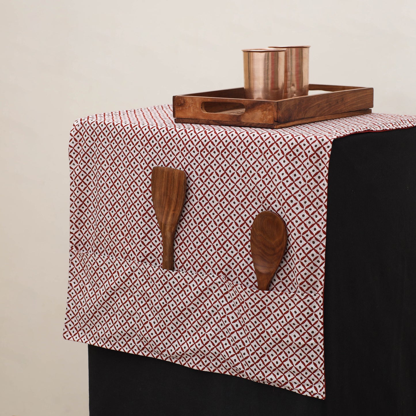 Handmade Fridge Top Cover with Multiple Pockets 33
