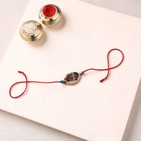 Pattachitra Handpainted Wooden Rakhi 38