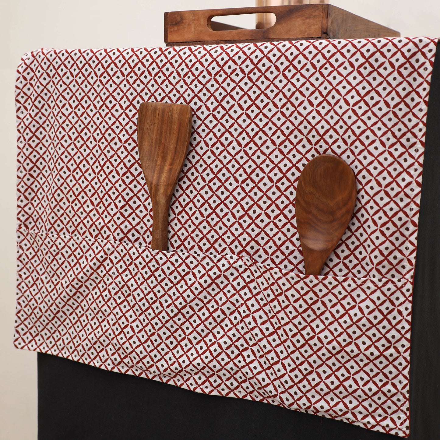Handmade Fridge Top Cover with Multiple Pockets 33