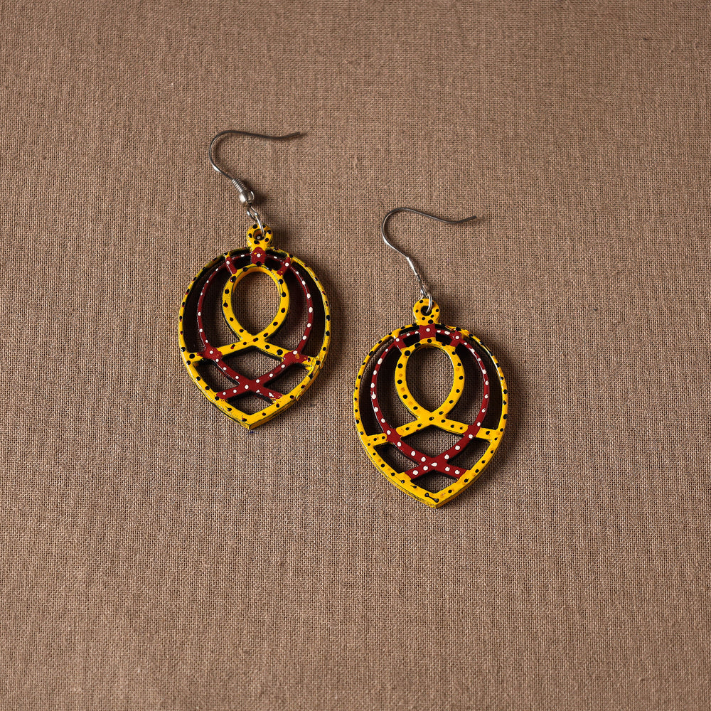 Tikuli Art Handpainted Wooden Earrings