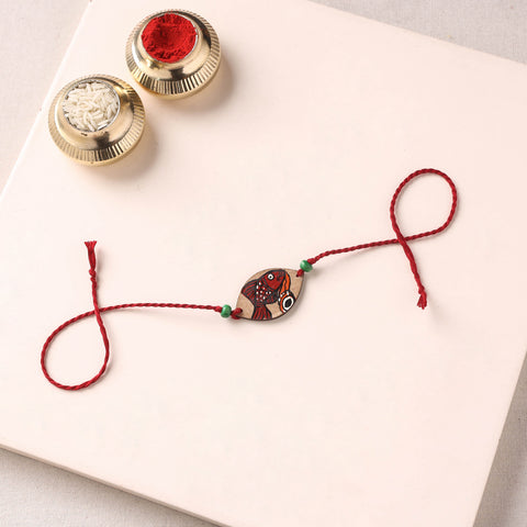 Pattachitra Handpainted Wooden Rakhi 40