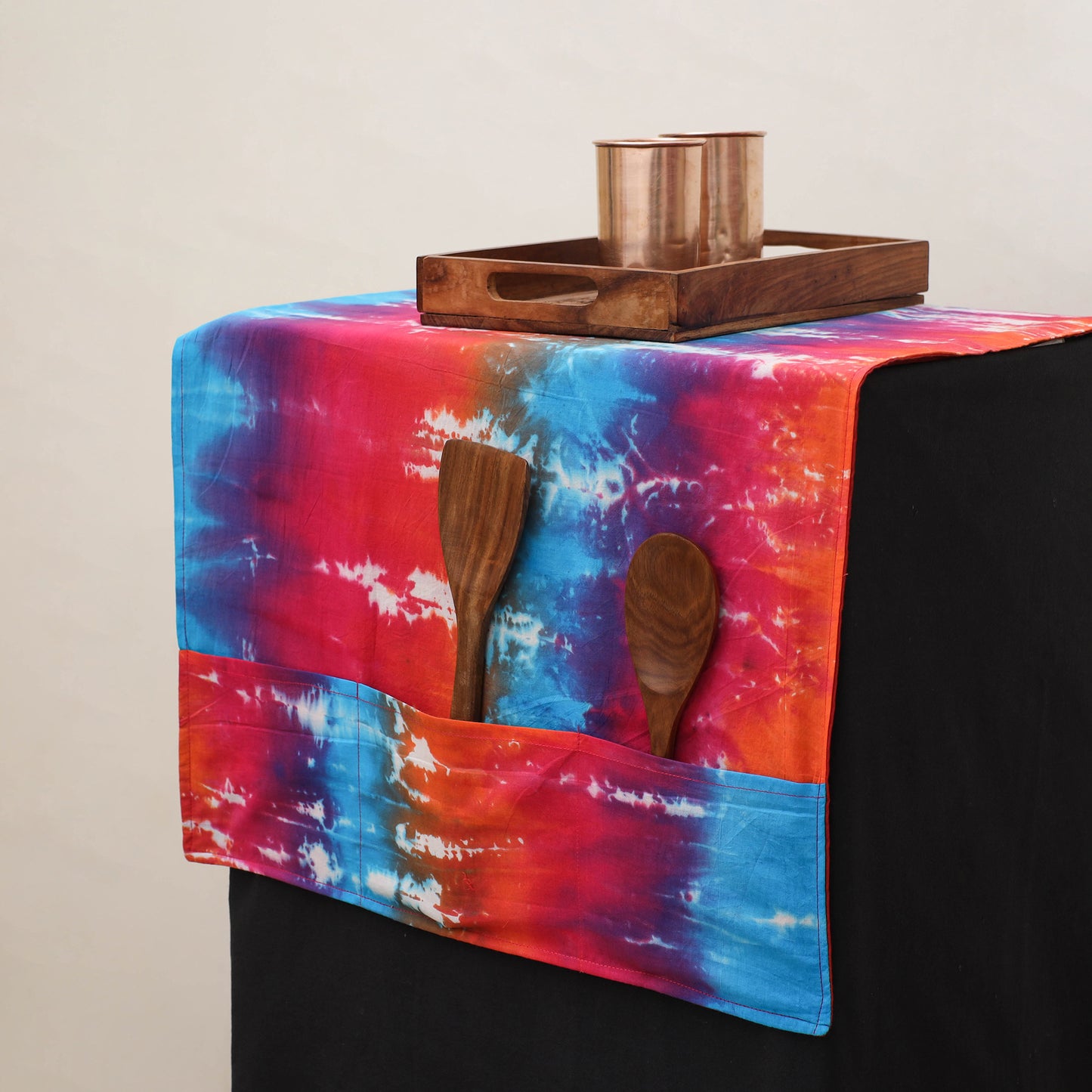 Handmade Fridge Top Cover with Multiple Pockets 02