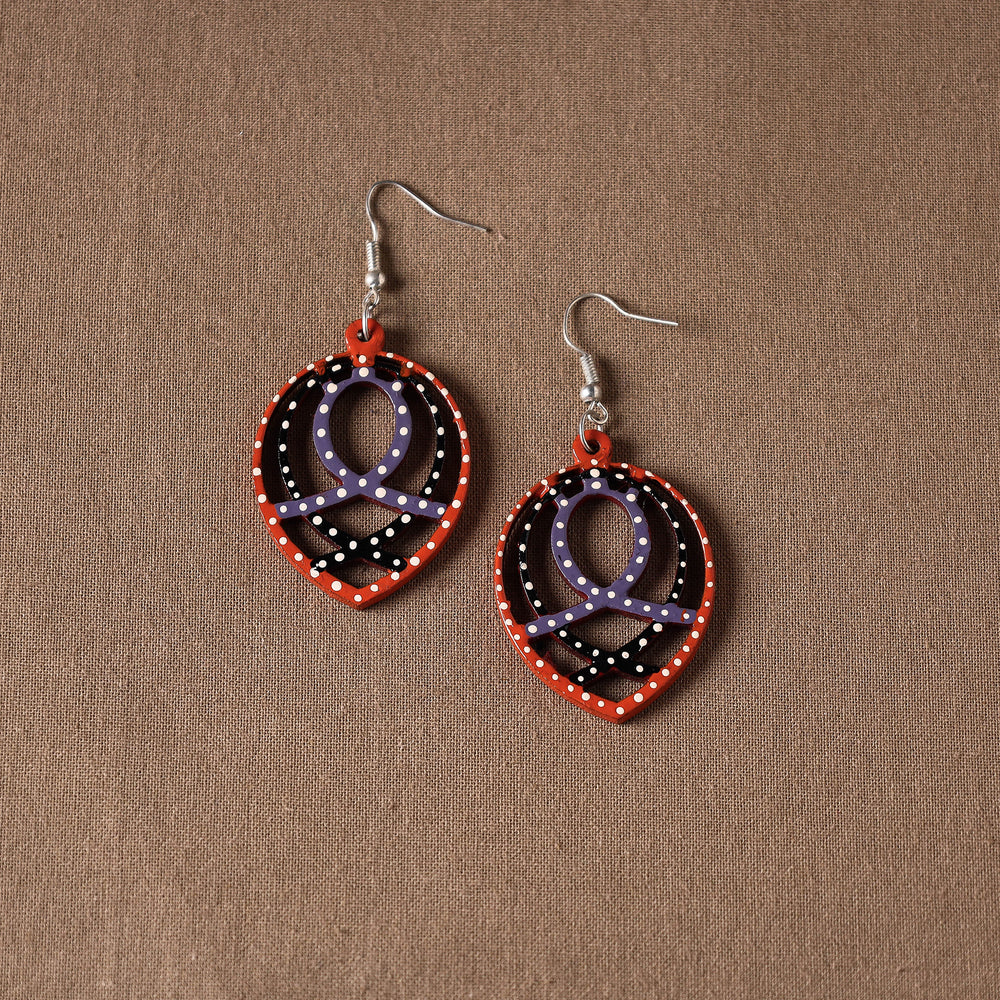 Tikuli Art Handpainted Wooden Earrings