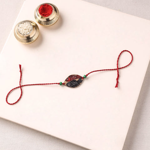 Pattachitra Handpainted Wooden Rakhi 41