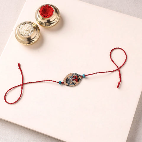 Pattachitra Handpainted Wooden Rakhi 42
