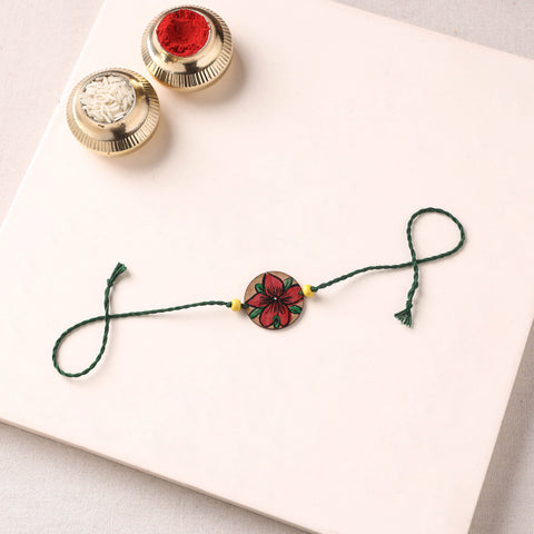 Pattachitra Handpainted Wooden Rakhi 46