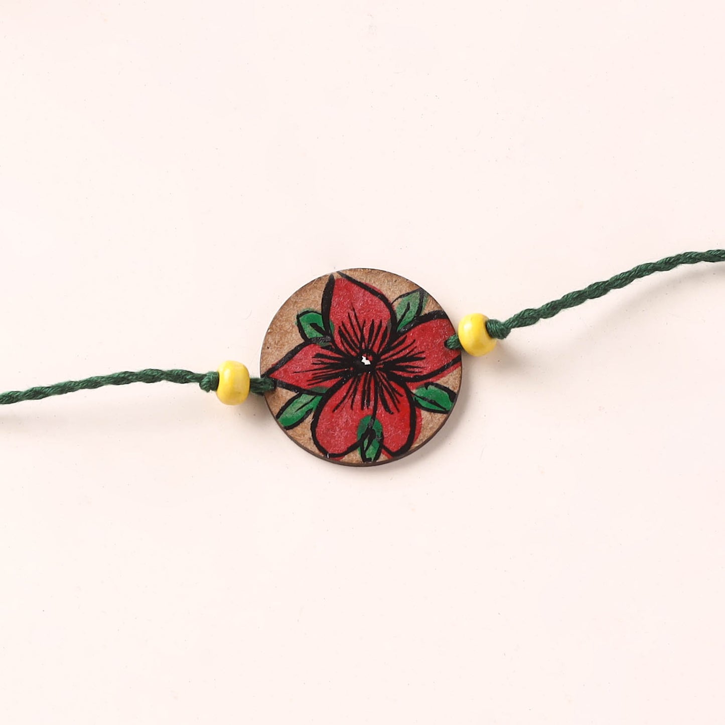 Pattachitra Handpainted Wooden Rakhi 46