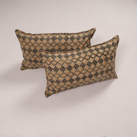 Beige - Set of 2 Handcrafted Cotton Pillow Covers 28