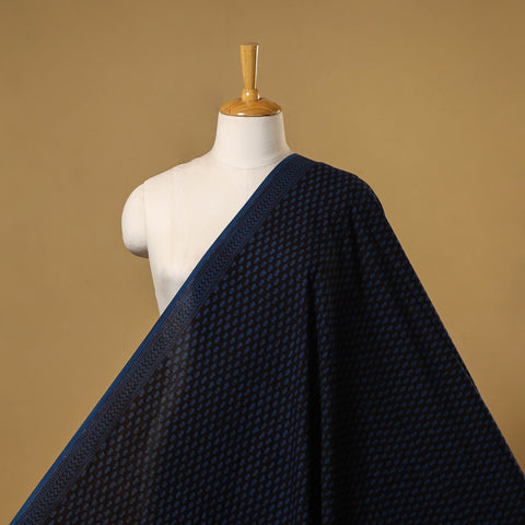 Blue - Natural Dyed Cotton Hand Block Bagh Print Fabric 07