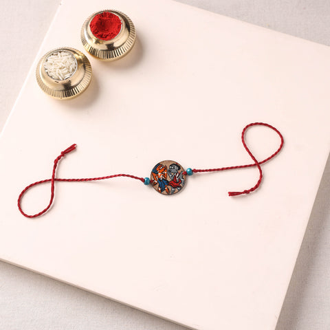 Pattachitra Handpainted Wooden Rakhi 47