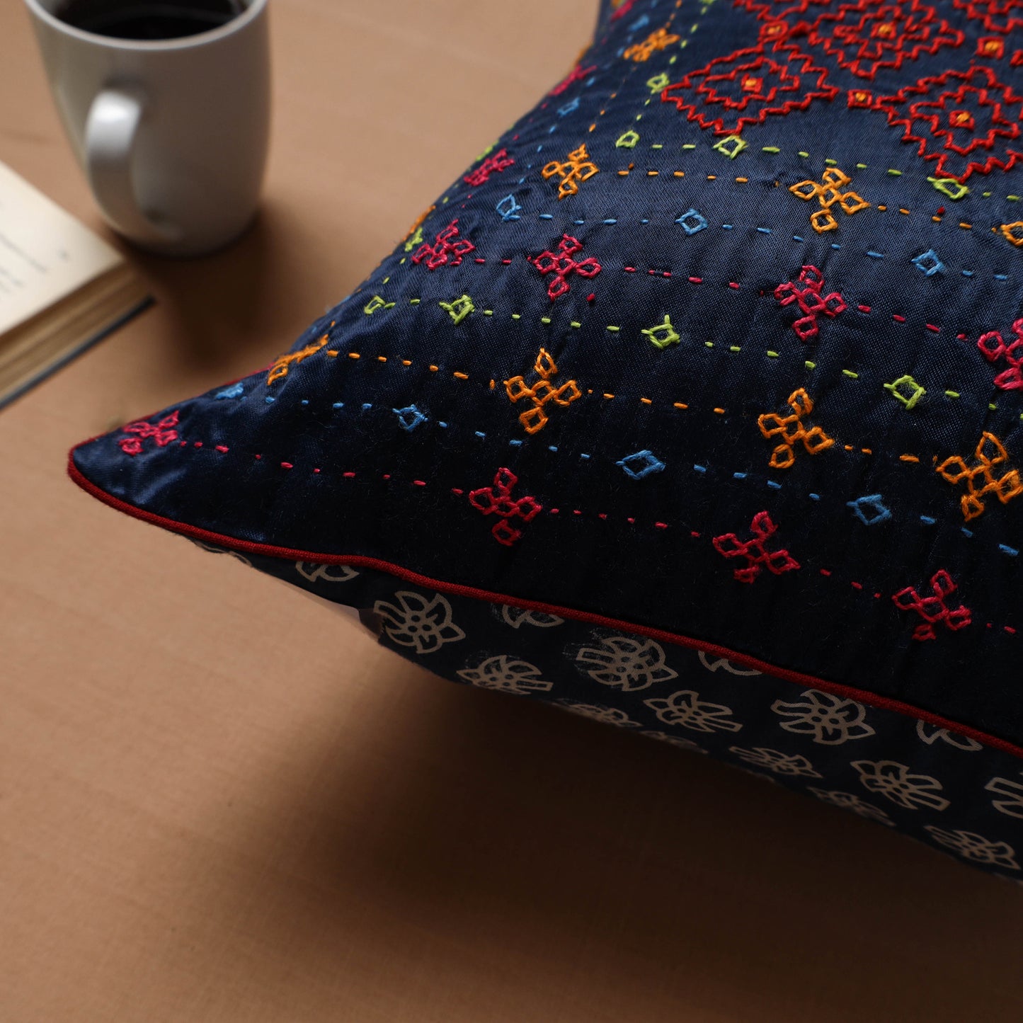 Kutch Hand Embroidery Cushion Cover (16 x 16 in) 22