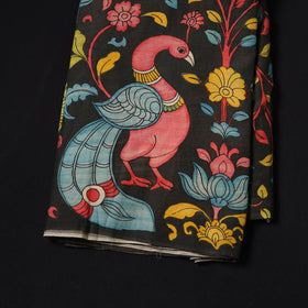 Black - Handpainted Srikalahasti Silk Cotton Pen Kalamkari Fabric 30