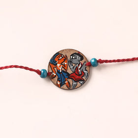 Pattachitra Handpainted Wooden Rakhi 47