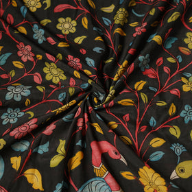 Black - Handpainted Srikalahasti Silk Cotton Pen Kalamkari Fabric 30