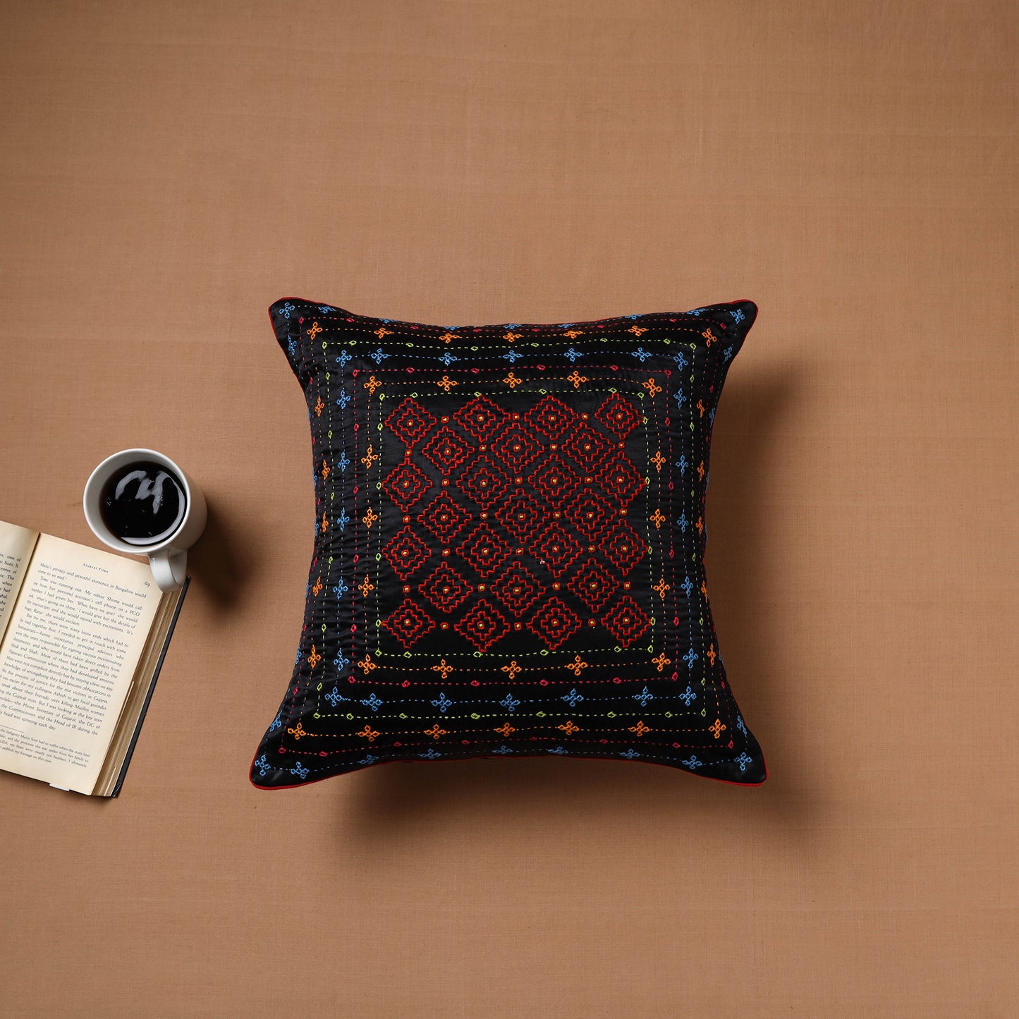 Kutch Hand Embroidery Cushion Cover (16 x 16 in) 01