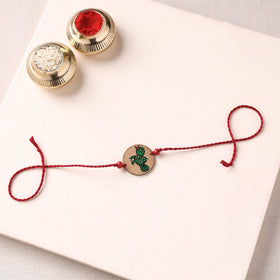 Pattachitra Handpainted Wooden Rakhi 49