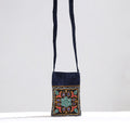 Black Kutch Pakko Hand Embroidery Mashru Silk Sling Bag