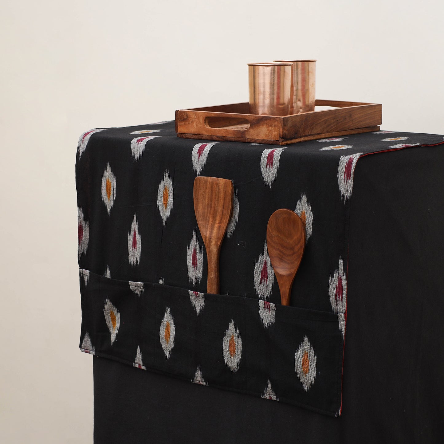 Handmade Fridge Top Cover with Multiple Pockets 09