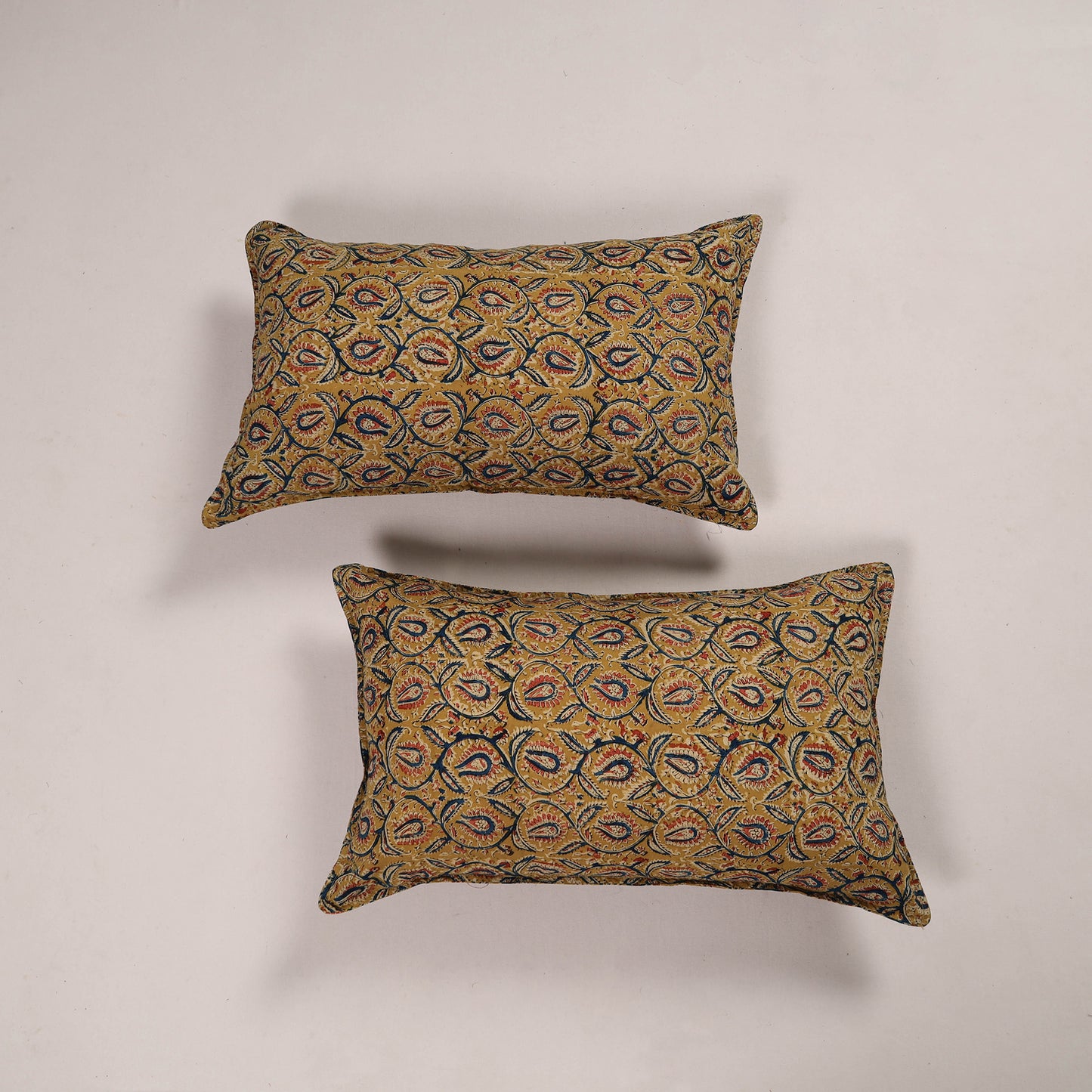 Yellow - Set of 2 Handcrafted Cotton Pillow Covers 29