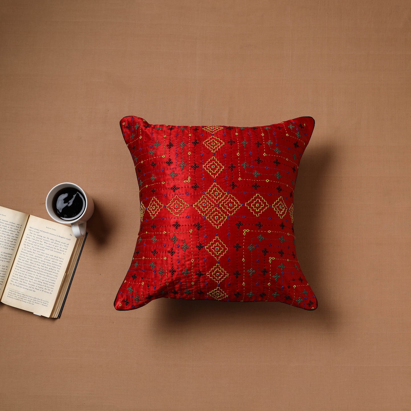 Kutch Hand Embroidery Cushion Cover (16 x 16 in) 02