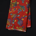 Red - Handpainted Srikalahasti Silk Cotton Pen Kalamkari Fabric 32