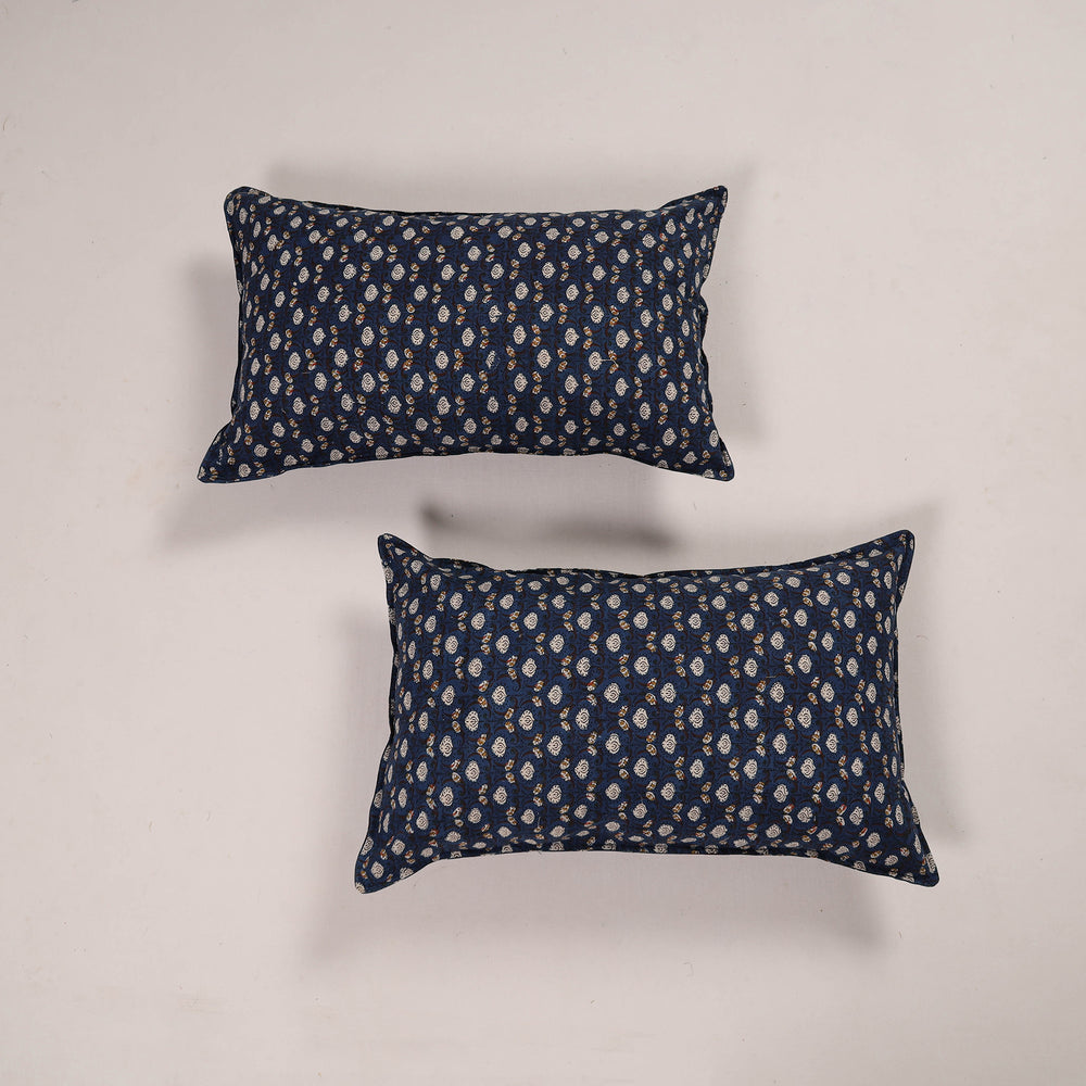 Blue - Set of 2 Handcrafted Cotton Pillow Covers 30