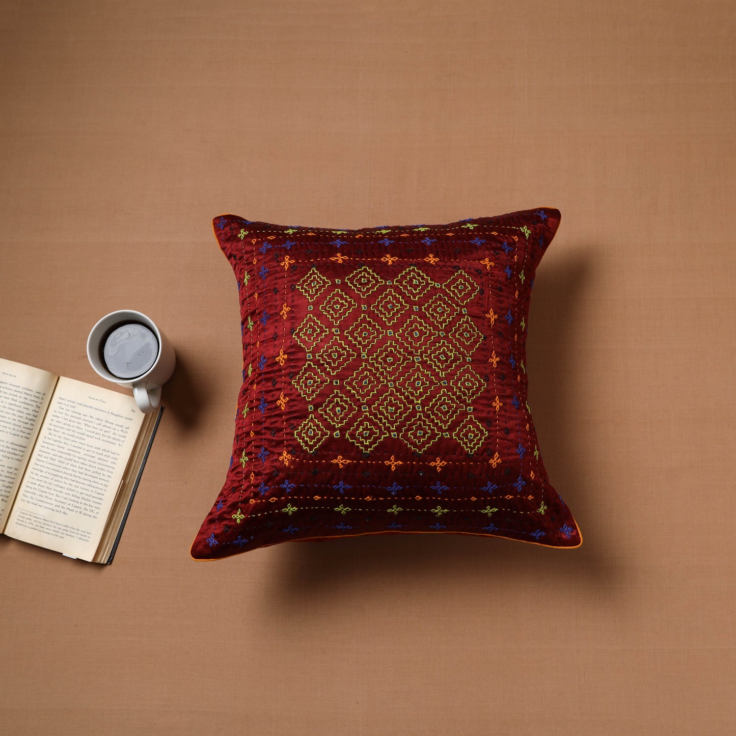 Kutch Hand Embroidery Cushion Cover (16 x 16 in) 03