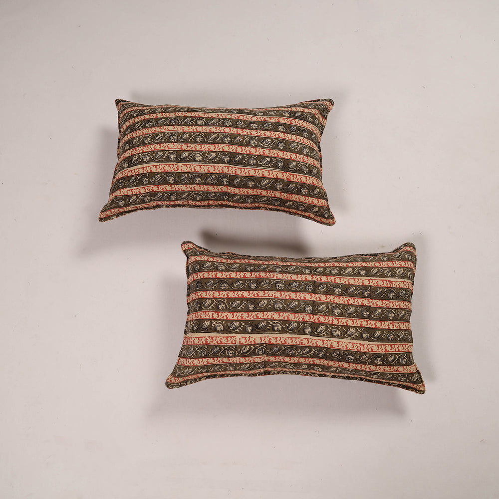 Green - Set of 2 Handcrafted Cotton Pillow Covers 31