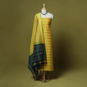 Yellow - 2pc unstitched handloom sico pochampally ikat