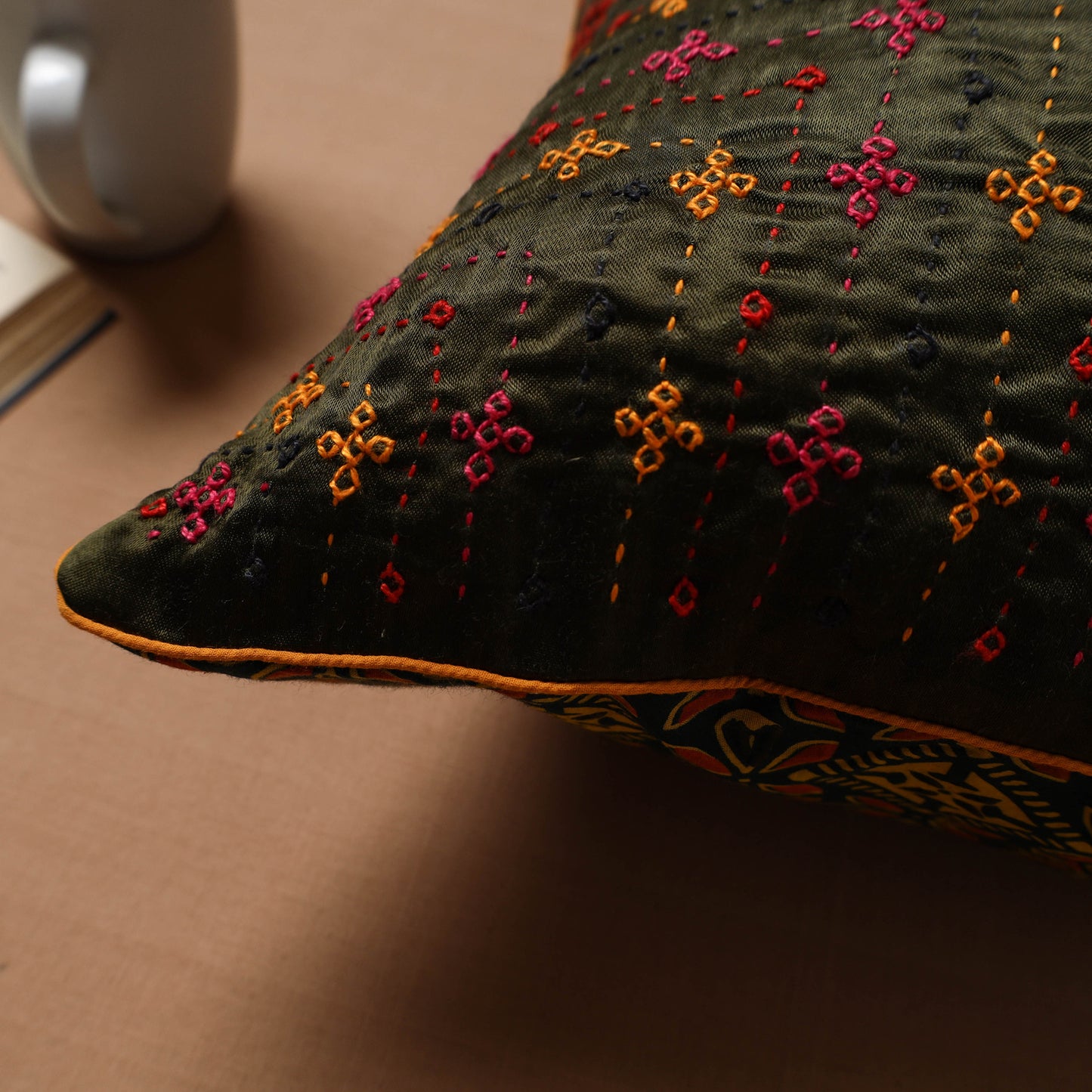 Kutch Hand Embroidery Cushion Cover (16 x 16 in) 04