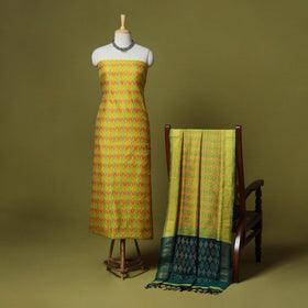 Yellow - 2pc unstitched handloom sico pochampally ikat
