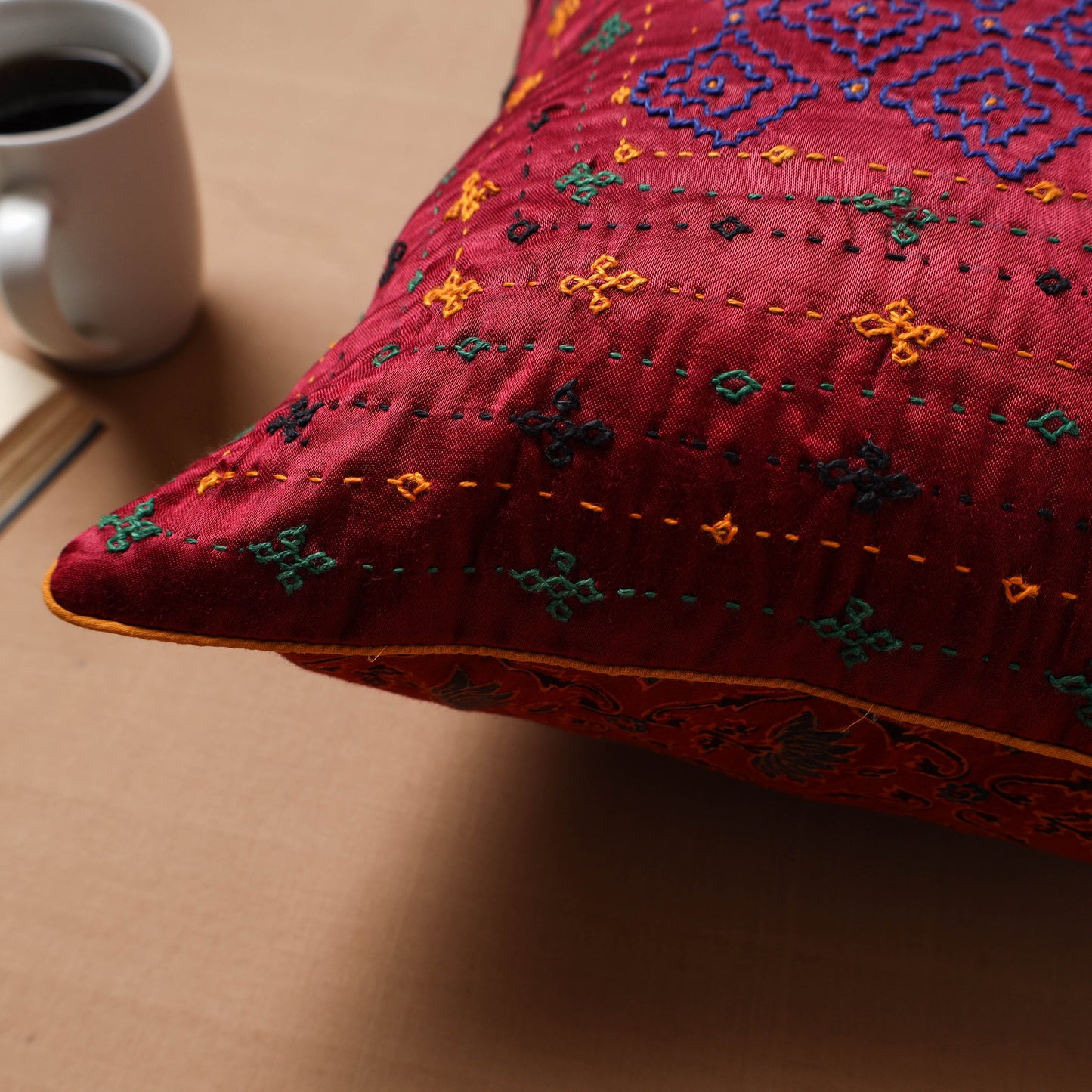 Kutch Hand Embroidery Cushion Cover (16 x 16 in) 05