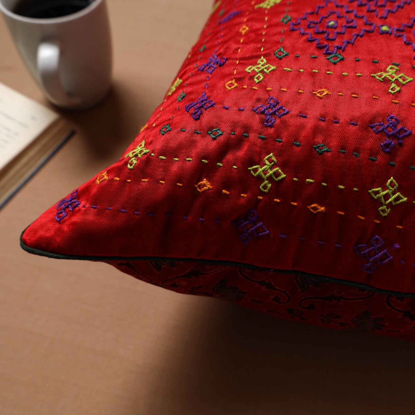 Kutch Hand Embroidery Cushion Cover (16 x 16 in) 06