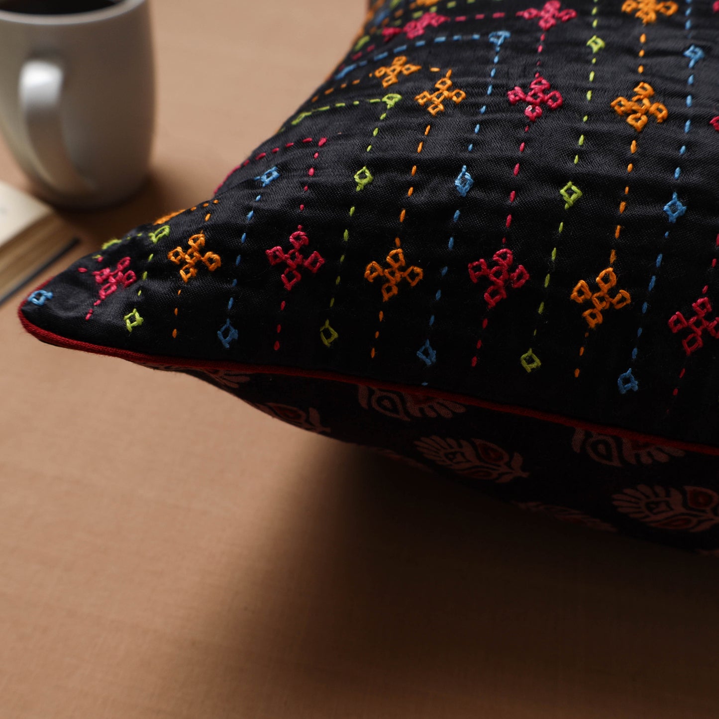 Kutch Hand Embroidery Cushion Cover (16 x 16 in) 07