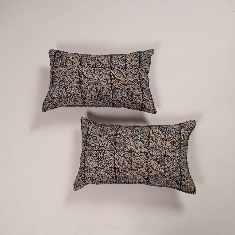 Black - Set of 2 Handcrafted Cotton Pillow Covers 35