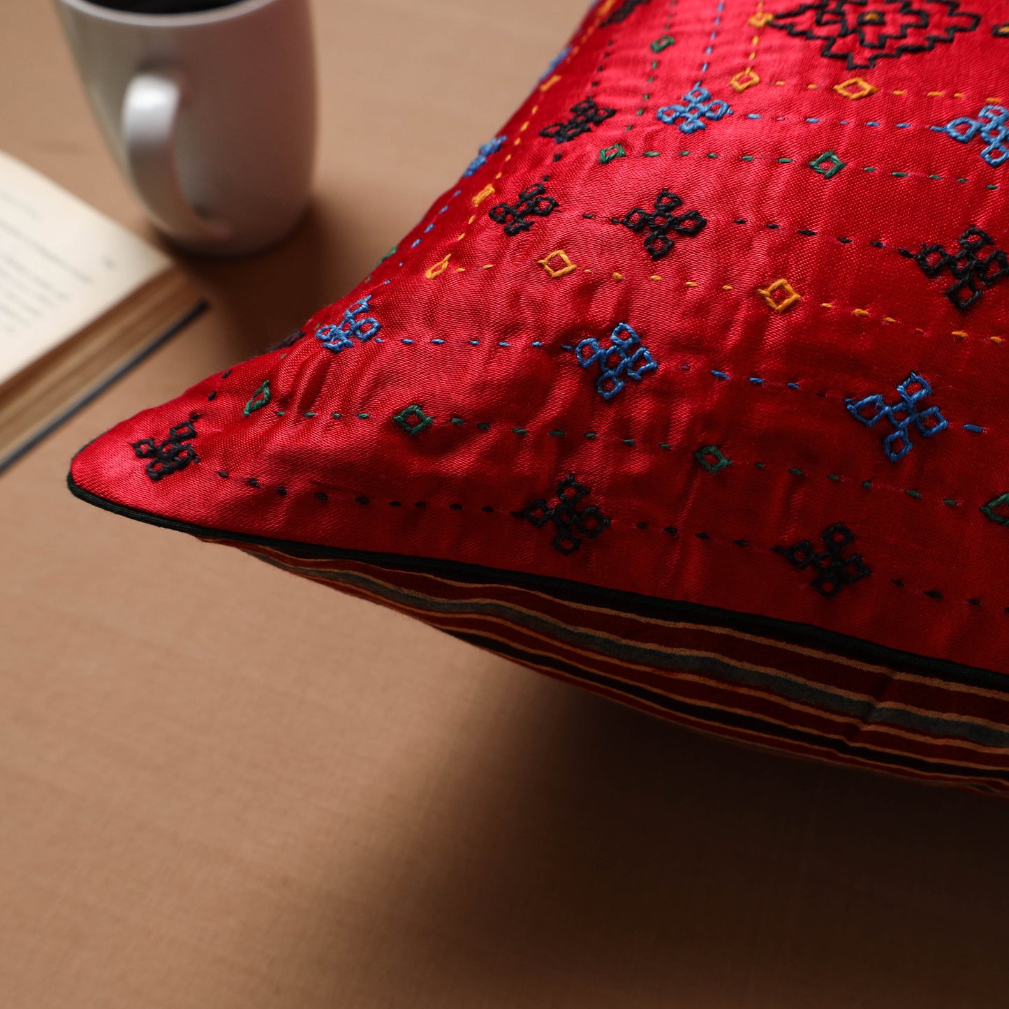 Kutch Hand Embroidery Cushion Cover (16 x 16 in) 09