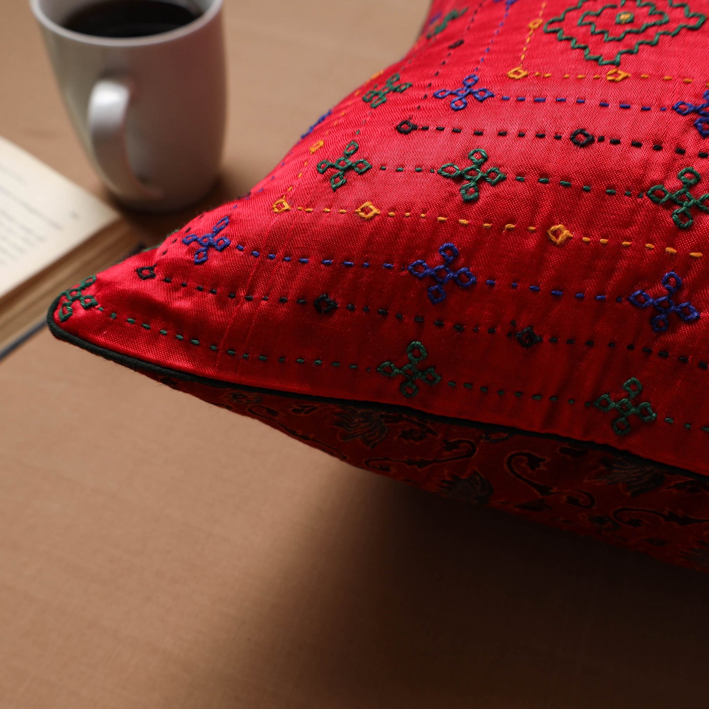 Kutch Hand Embroidery Cushion Cover (16 x 16 in) 10   2026/592-1 10